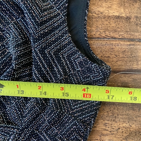 Anne Klein Metallic Side Ruched Midi Dress Sleeveless Women's 10 Holiday Classic - Picture 7 of 9